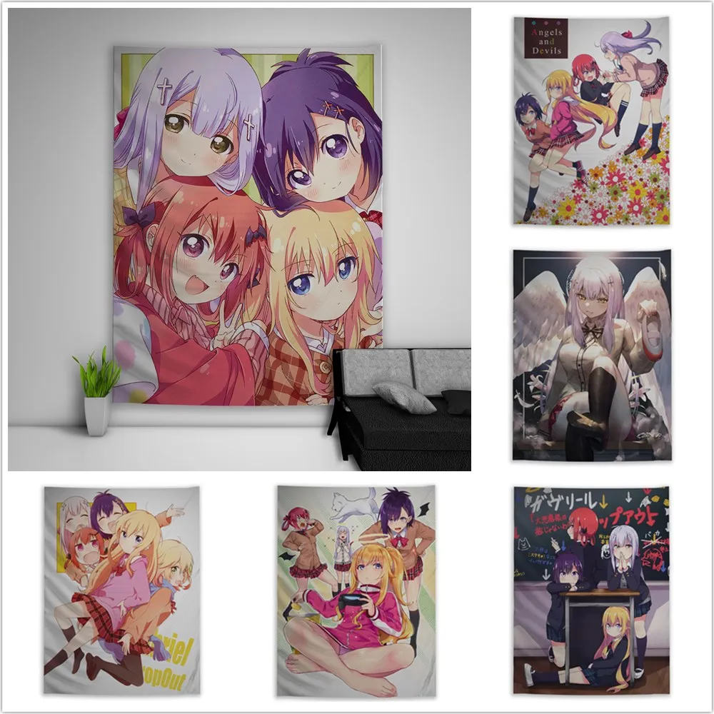 

Gabriel DropOut Tenma Satanichia Vignette Shiraha Tapestry Art Wall Hanging Sofa Table Bed Cover Home Decor Poster