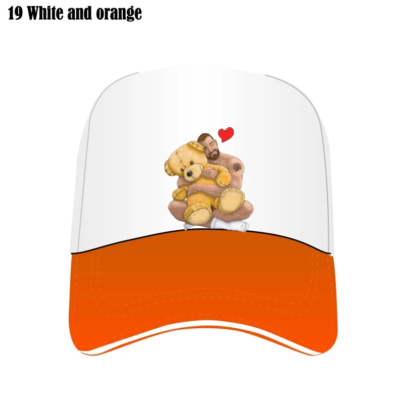 

Funny Bear Hug Bill Hats Men Crew Neck 100% Cotton Hat Bear Art Pride Grrr Mesh Cap Summer Baseball Cap-172