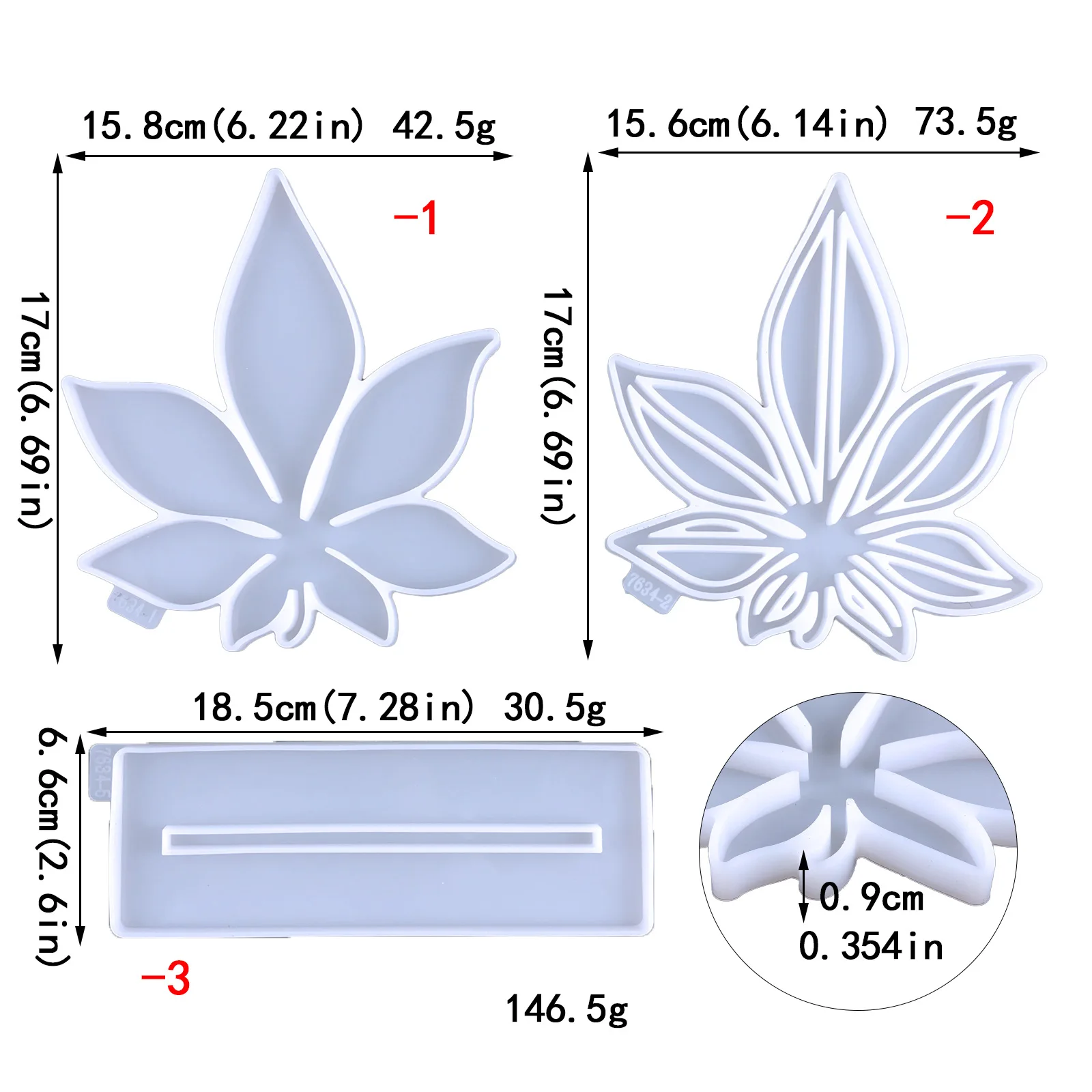 Maple Leaf Ornament Epoxy Resin Mold DIY Wall Pendant Decorative Hollow Coaster Silicone |