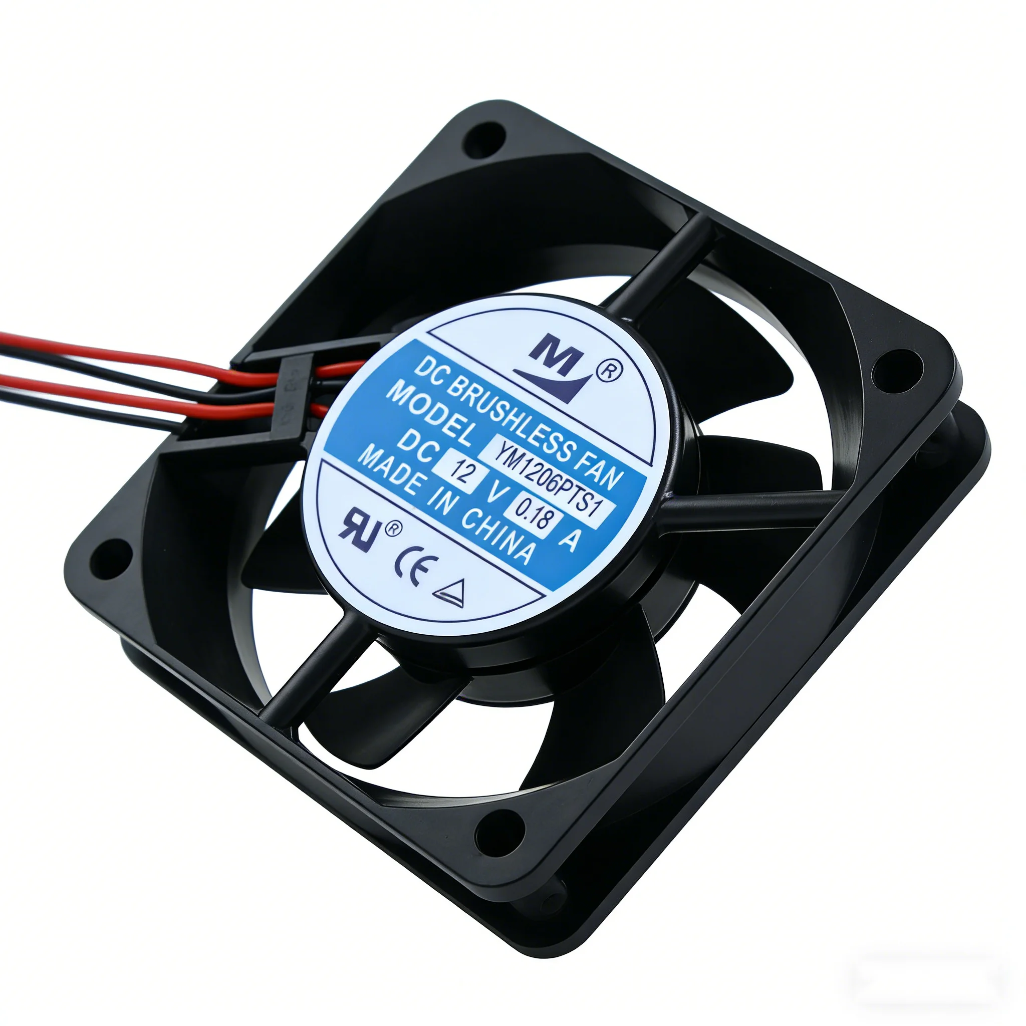 Фото 4-проводной бесшумный мини-вентилятор YM1206PTS1 6025 DC12V 0.18A 6CM для охлаждения ПК, корпуса и ЦП, 60x60x25мм №3