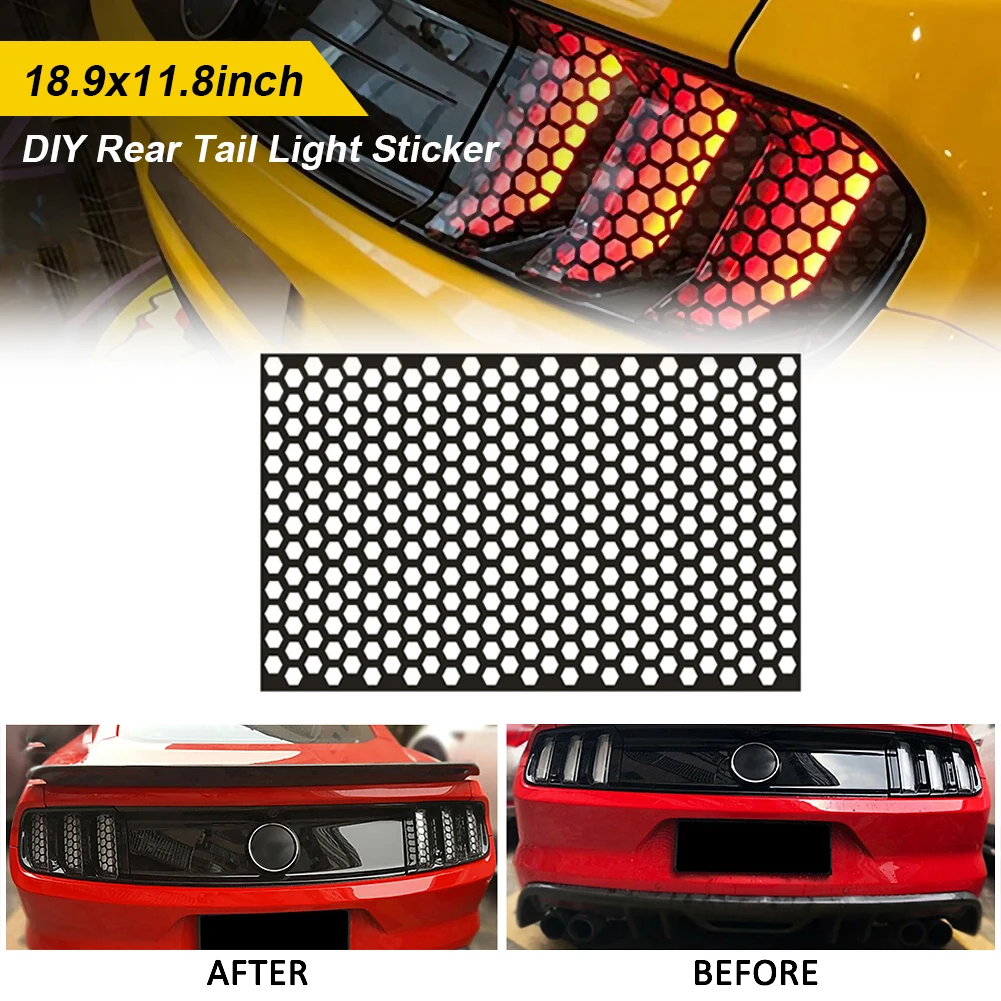 

PVC Covering Film Car Sticker Rear Tail Light DIY Practical Honeycomb Decorative For All Car Models Decals Cover Decoration