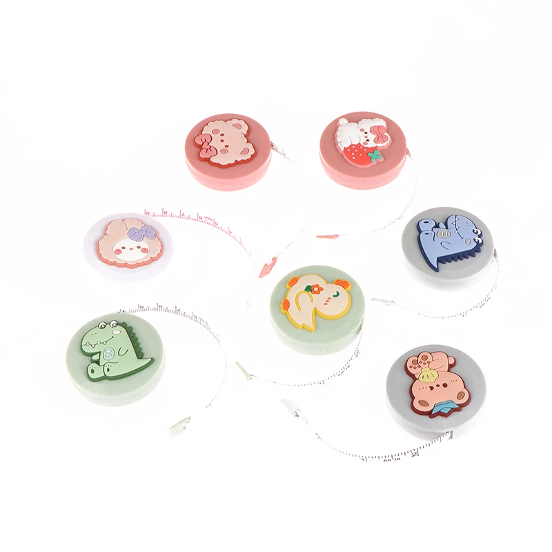 

Cartoon Mini Tapeline With Cute Fruits Animals Tape Multi-function Portable Soft Ruler Student Measure Tool Sewing Gadget