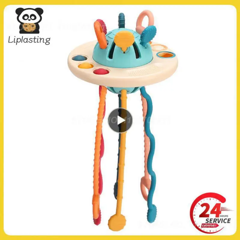 

Drawstring Toy Relieve Crying Music Finger Ufo Childrens Toy Sensory Development Toys Creative Hand Eye Coordination Silicone