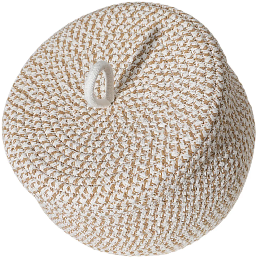 

Basket Storage Woven Baskets Lid Rope Can Cotton Lids Decorative Flower Bin Toy Trash Rattan Planter Laundry Pot Boxes Garbage