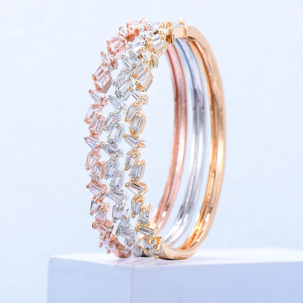 

Missvikki Be Original Sparkling Stackable Bangle Ring Jewelry Set Women Girl Gift High Quality Geometric CZ Accessories