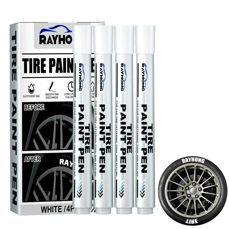 

White Marker Pen Waterproof Permanent Tire Painting Tyre Tread Oily Environmental Pen For Car Tire Rubber Metal Water Based Ink
