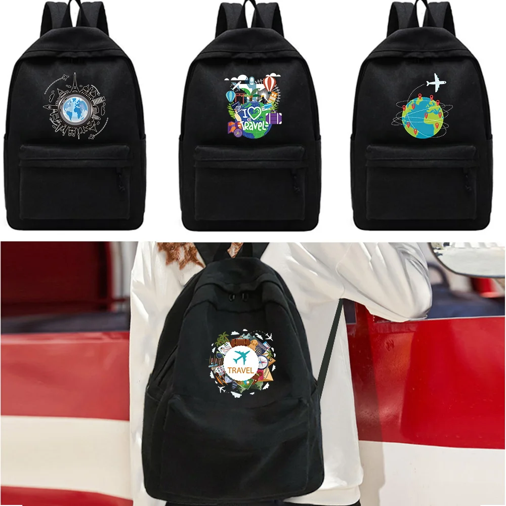 

Fashion Large Capacity Canvas Backpacks Women Shoulder Bag Big Small Travel Print Backpack for Teenage Girl School Bag Mochilas