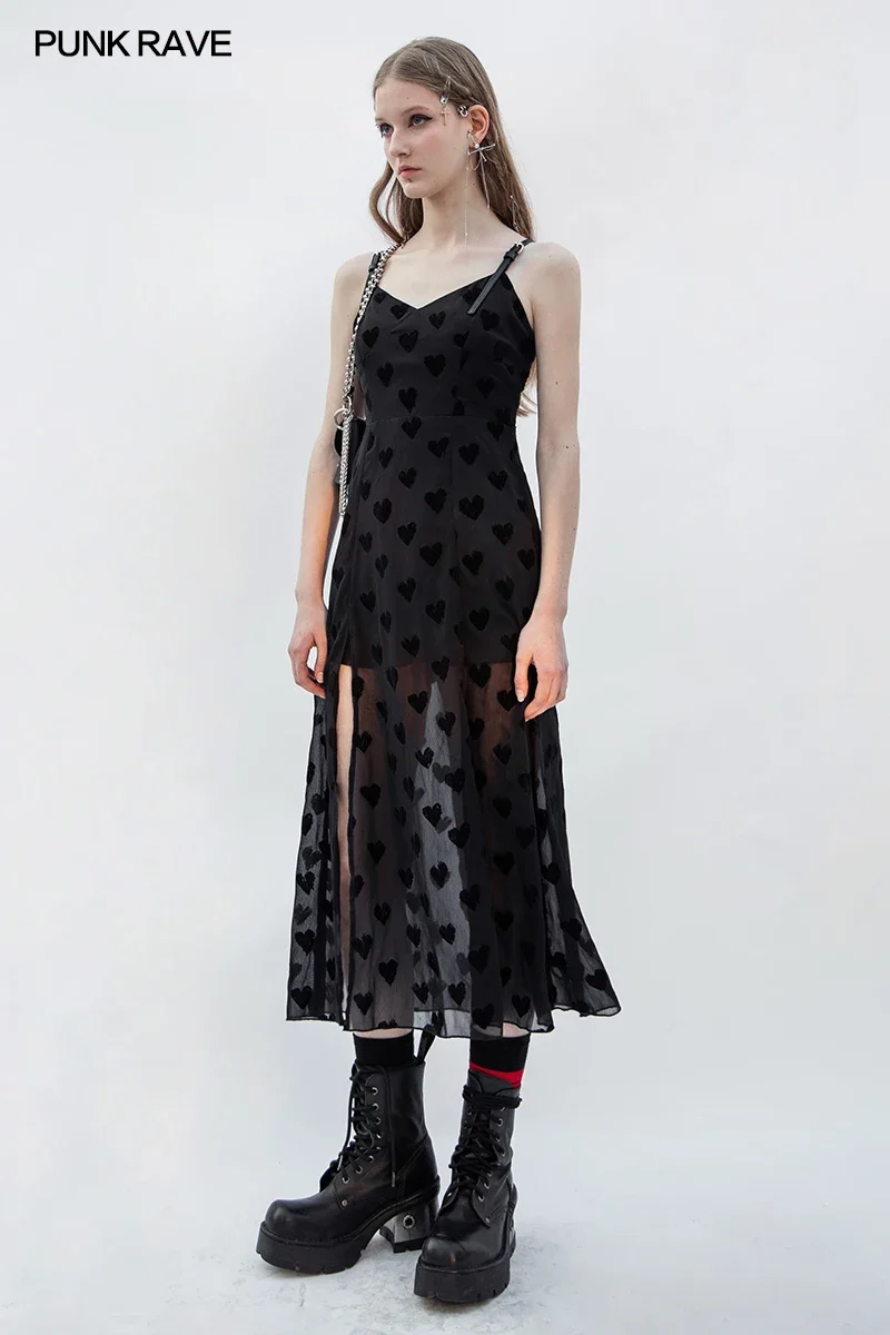 Женское шифоновое платье без рукавов длинное платье-трапеция в готическом стиле