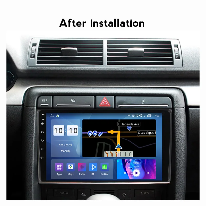 Авторадио MEKEDE 8 ГБ ОЗУ 128 Гб ПЗУ мультимедийный для Audi A4 B6 2000-2009 S4 RS4 Android 10