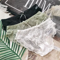 sexy perspective cute mesh love low waist womens panties bow breathable solid color fashion mini briefs dress underwear kawaii