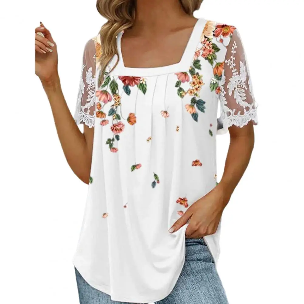 

Tee Shirt Short Sleeve Summer Tops Summer Floral Print Casual Tee Tops