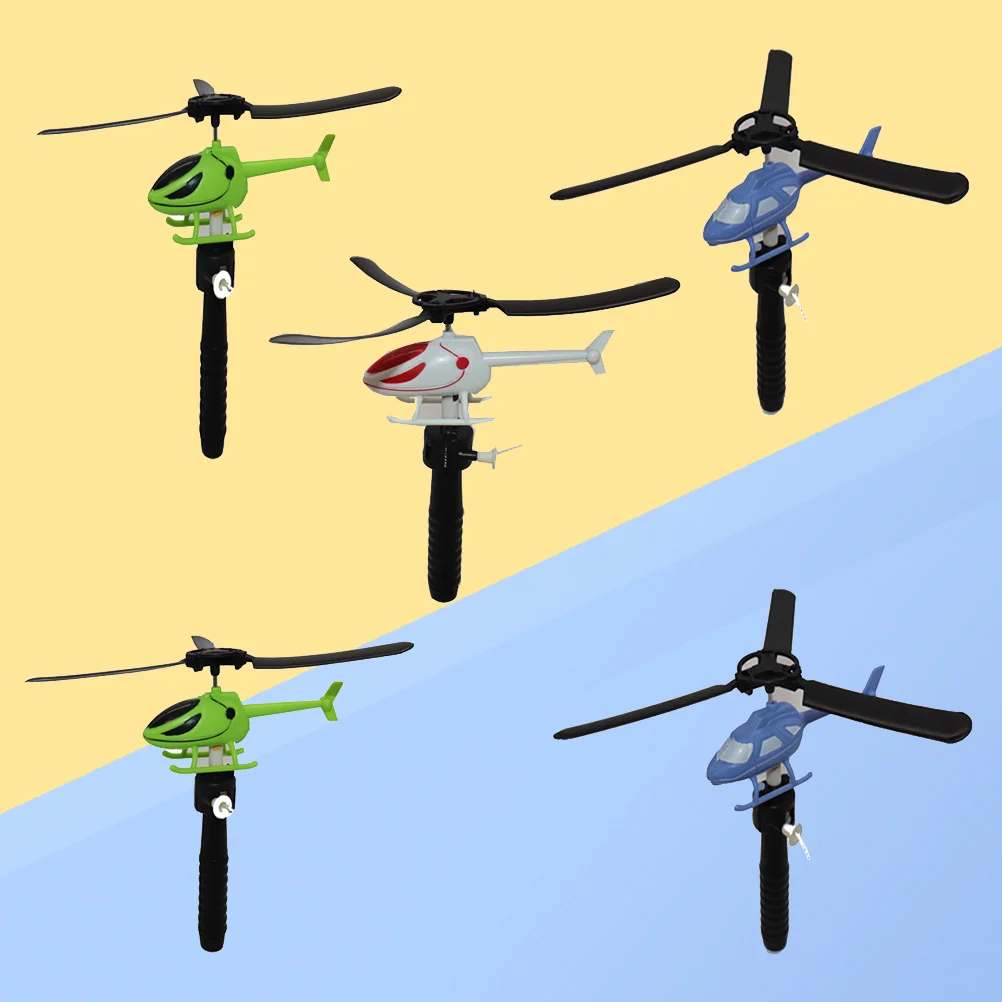 

5 Pcs Model Kids Flight Plane Copter Toy Rc Helicopters Pull Wire Child Airplane