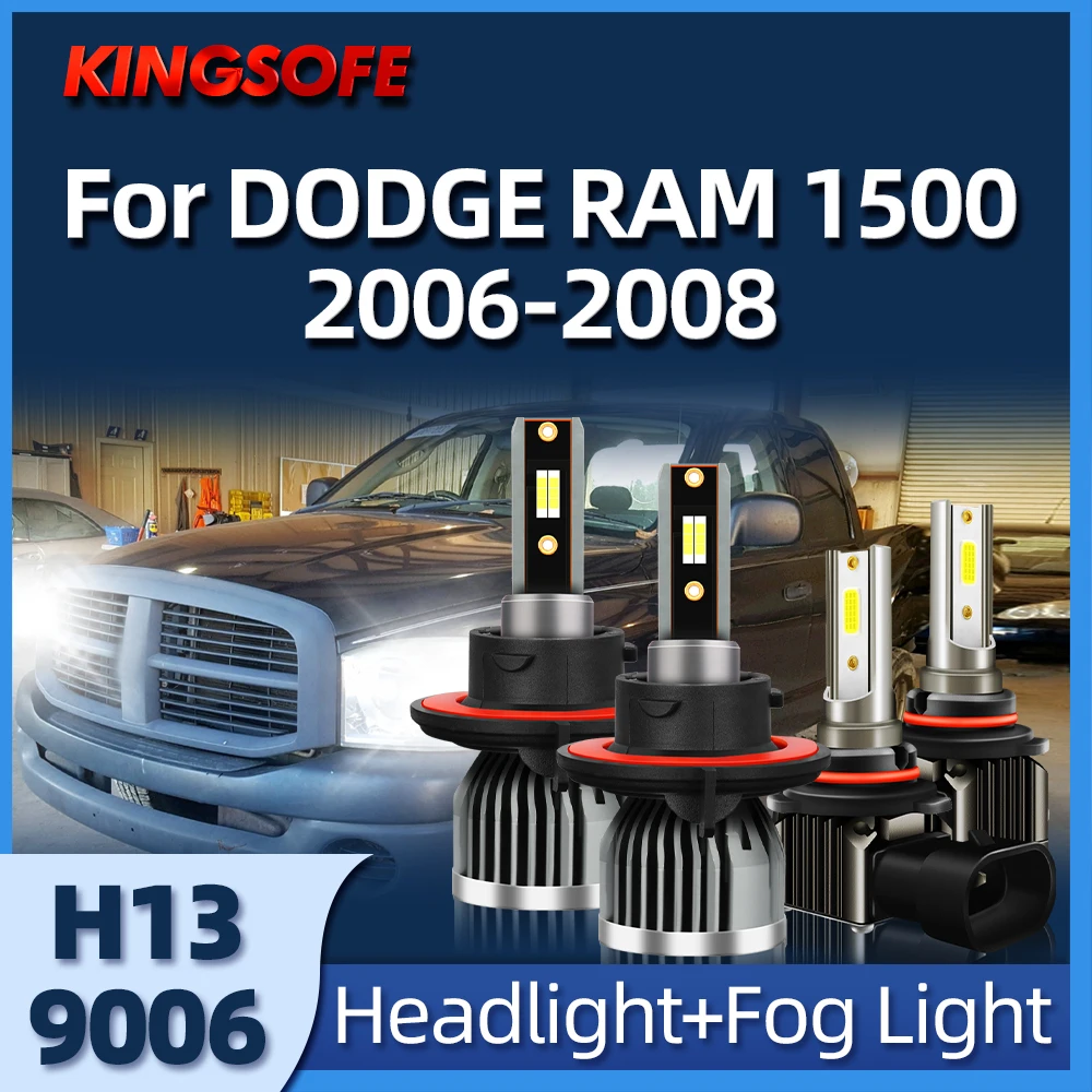

2/4Pcs 110W Car Headlight H13 Led Bulbs Auto 9006 Fog Light 6000K Fit For DODGE RAM 1500 2006 2007 2008