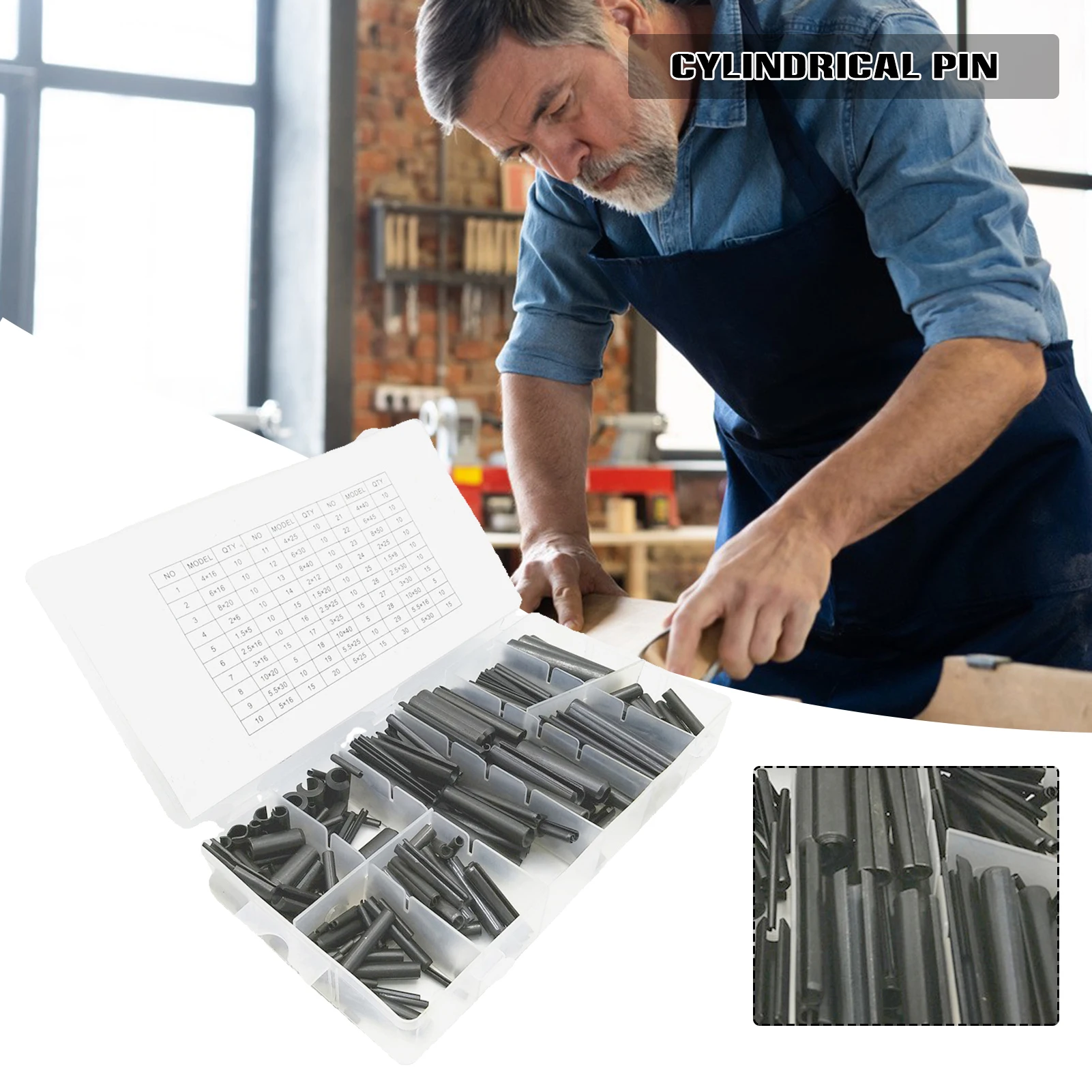 

315PC Cylindrical Cotter Pin with Storage Box Multipurpose Spring-Type Straight for Home Improvement Automotive Repair _WK