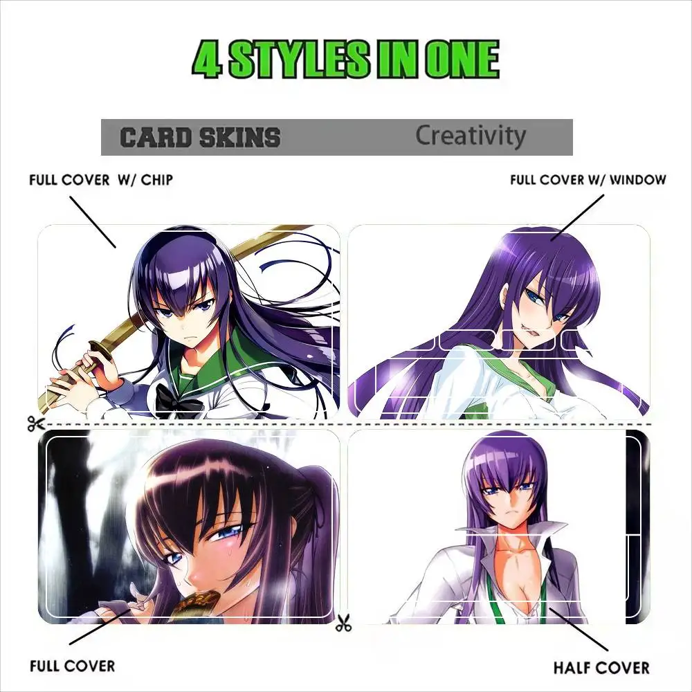 Фото Водонепроницаемые наклейки-пленки Saeko Busujima Highschool of the Dead для кредитных и дебетовых карт №2