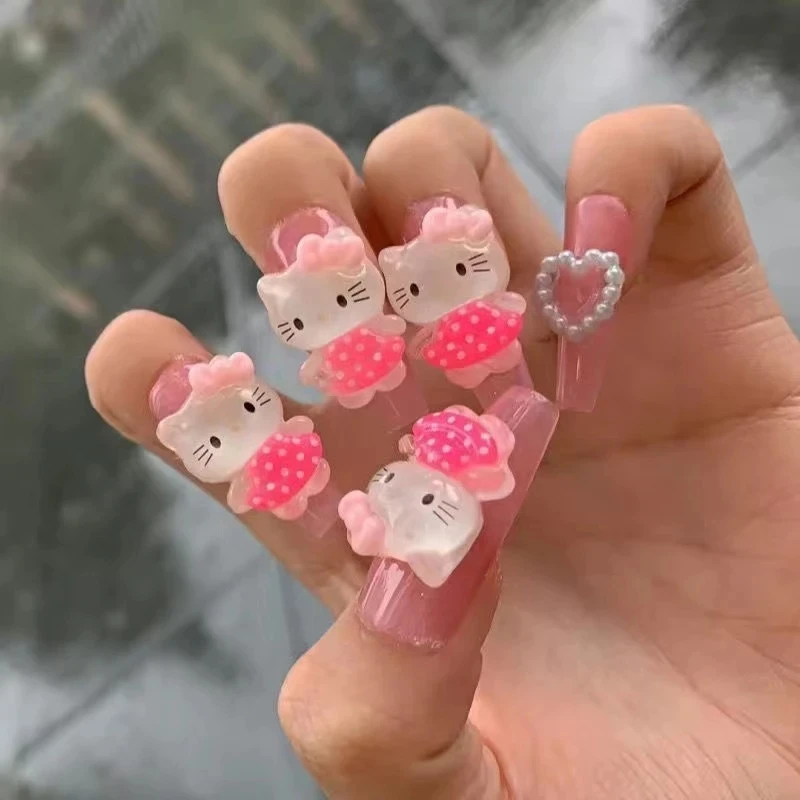 70pcs Nail Charms Kuromi Hello Kitty Kawaii Slime 3d Nail Art