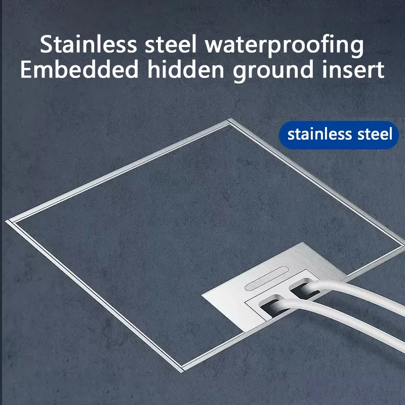 Напольная розетка из нержавеющей стали 130 мм * встроенная скрытая