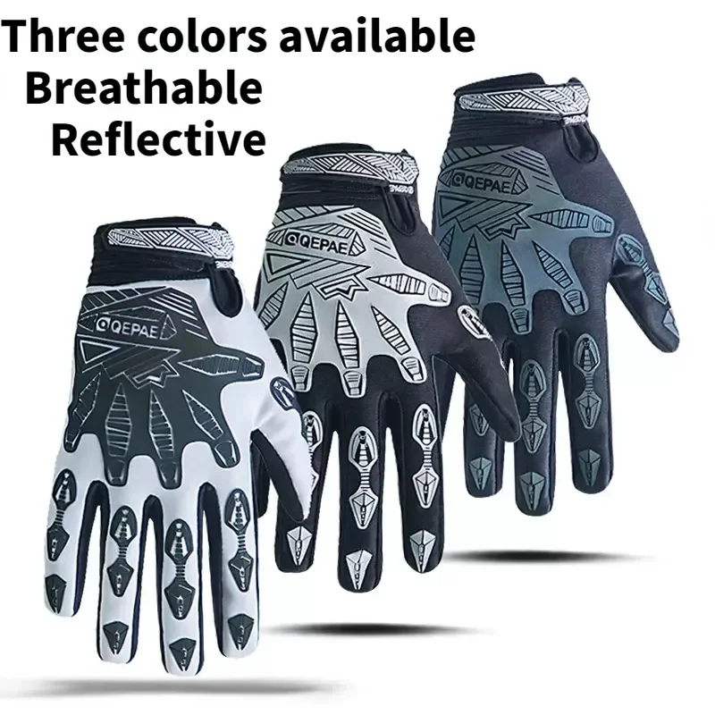 

Thick gloves in autumn and winter road mountain bike gloves with long fingers touch screen reflective fun run sports fitness