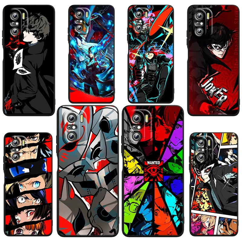 

Hot Anime Persona 5 Game For Xiaomi Redmi Note 12 Turbo 11E 11S 11 11T 10 10S 9 9T 9S Pro Plus 5G Black Phone Case