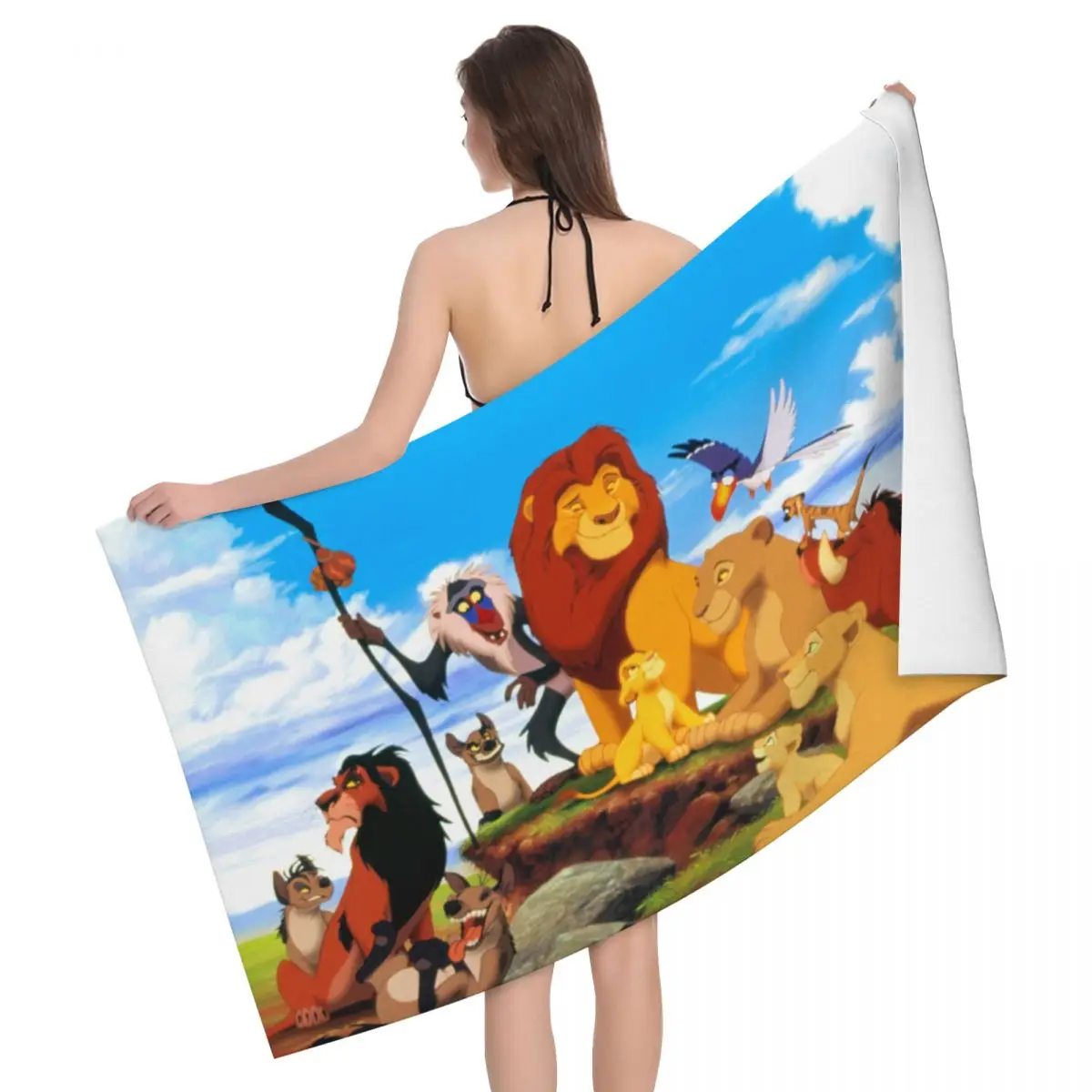 

Быстросохнущее пляжное полотенце из микрофибры, с принтом короля льва