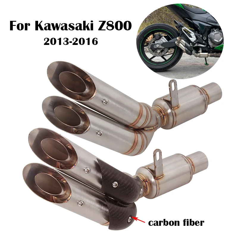 

For Kawasaki Z800 2013-2016 Lossless Delete Replce Original Motorcycle Exhaust Muffler Tail Pipe Stainless Steel Double Outlet