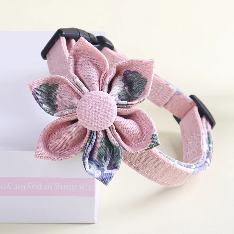 Удобное кольцо на шею для домашних животных кошек и собак с цветочным ошейником