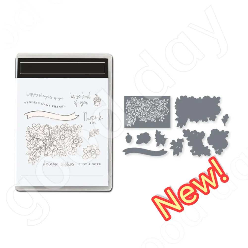 

2022 Christmas New Arrival flowers chestnuts Clear Stamps or Metal Cutting Dies Sets for DIY Craft Making Card Scrapbooking