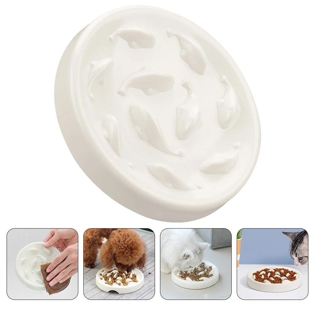 

Cat Dog Slow Food Bowl Safe Pet Wear-resistant Treat Container Feeder Melamine Household Feeding Bowls