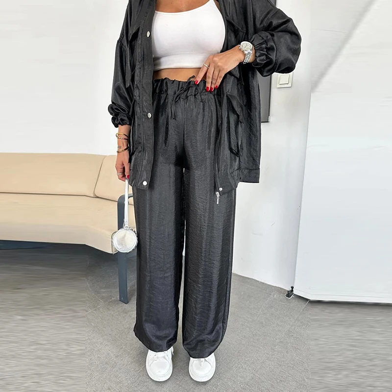 Повседневный уличный карманный костюм-карго модные свободные наряды с длинными