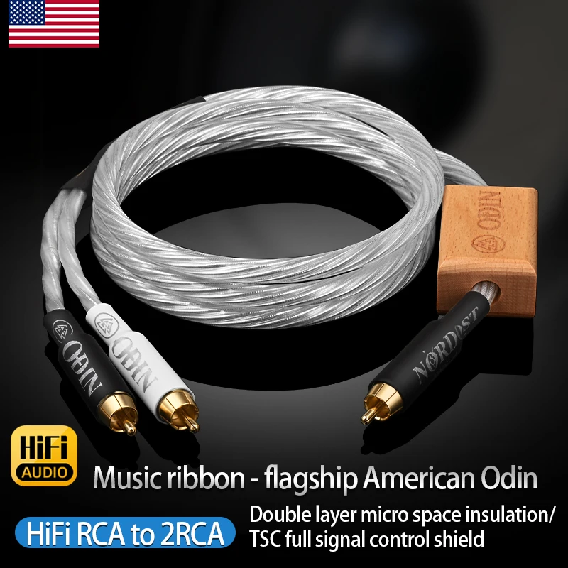 

Odin Pure Silver HiFi RCA to 2RCA Audio Cable Subwoofer Y Cable RCA 1 Male to 2 Male for CD player TV box Power Amplifier