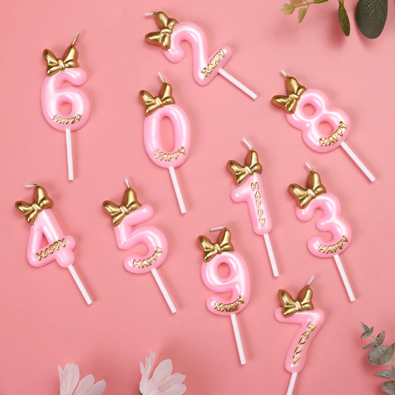 

Cake Candles Pink Number 0-9 Birthday Smokeless Candles Festive Party Decor Birthday Party Cake Decoration Number Candles