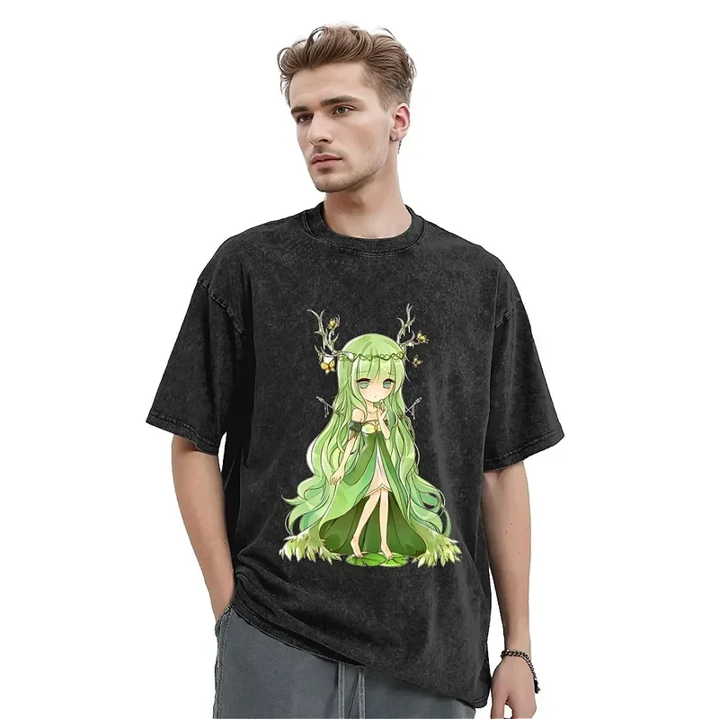 Футболка унисекс мытые футболки с демоном гоблином зеленые умные летние