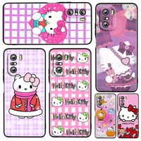 cartoon hello kitty cute for xiaomi redmi k50 gaming pro 5g 10 9 9a 9c 9t 8 7 6 5 4x tpu soft black phone case fundas capa cover