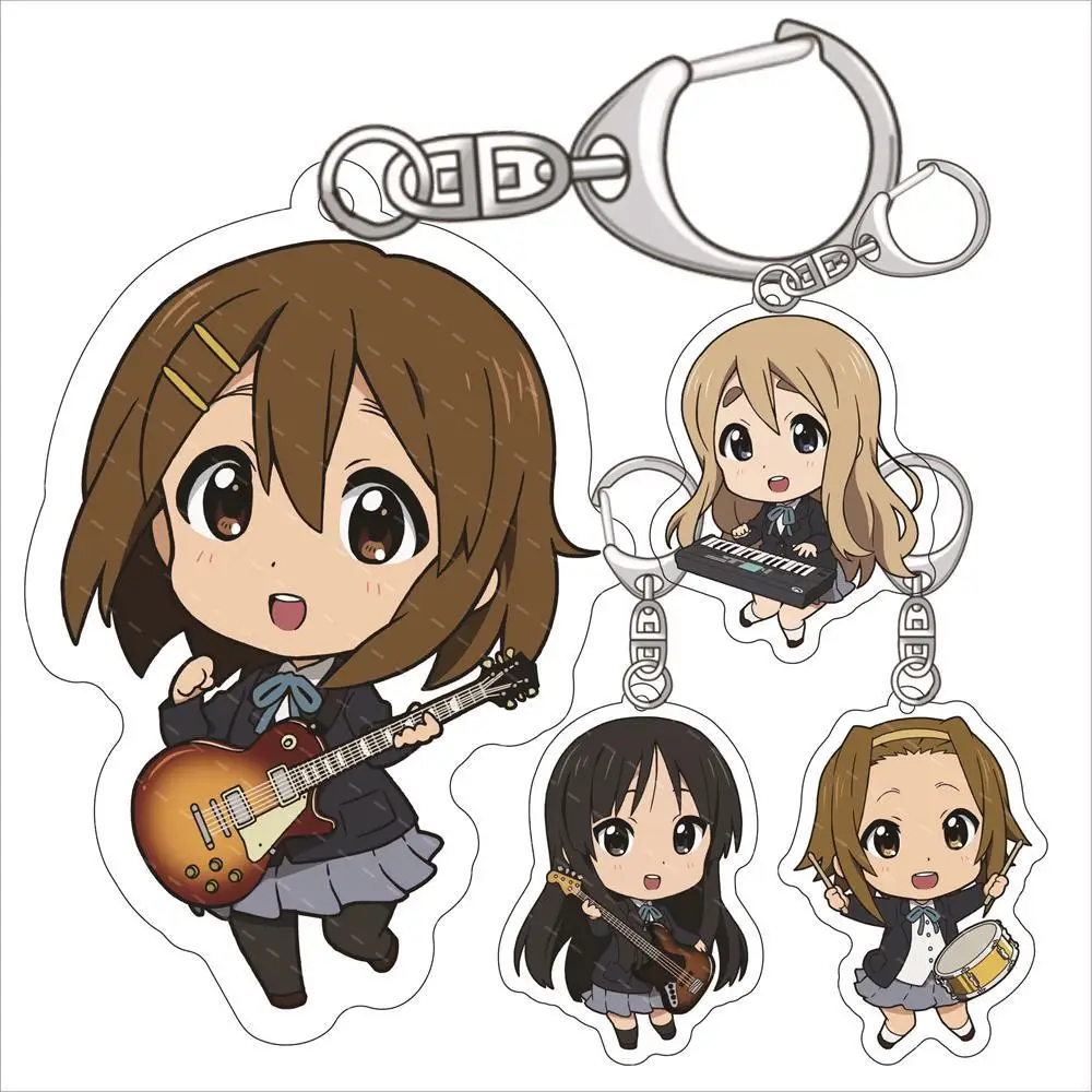 Kawaii Anime K-ON! Акриловый брелок Hirasawa Yui Tainaka Ritsu милый мультяшный Akiyama MioKotobuki Tsumugi