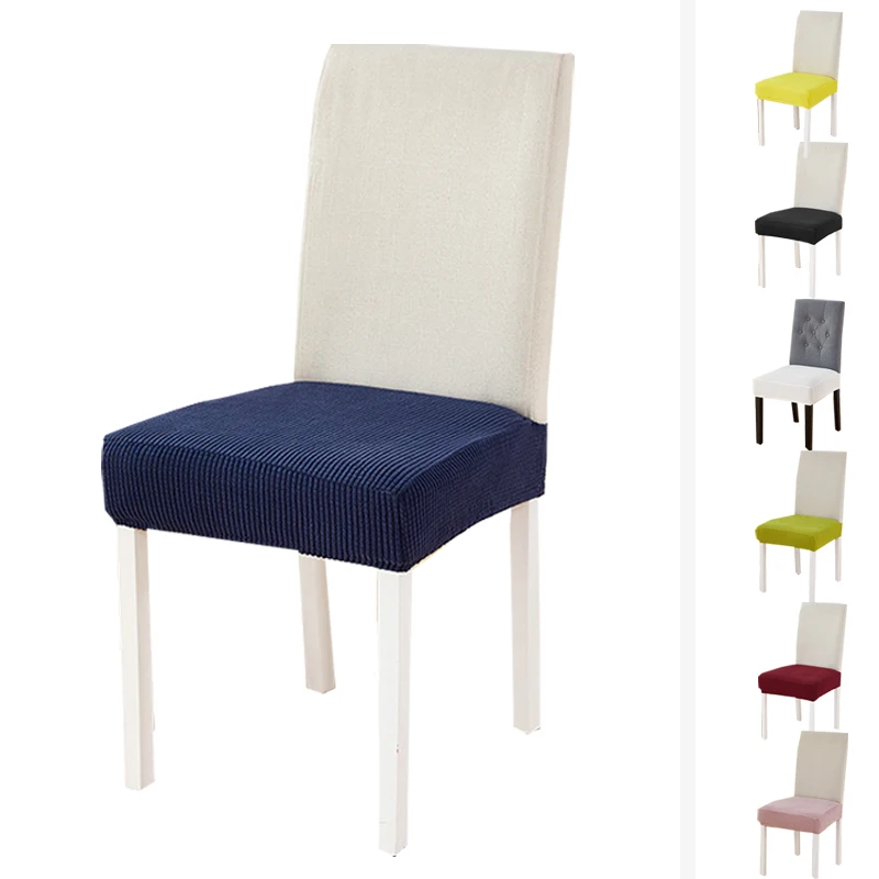 

Solid Color thick solid seat Covers elastic For Wedding Dining Room Office Banquet housse de chaise chair cover Hotel