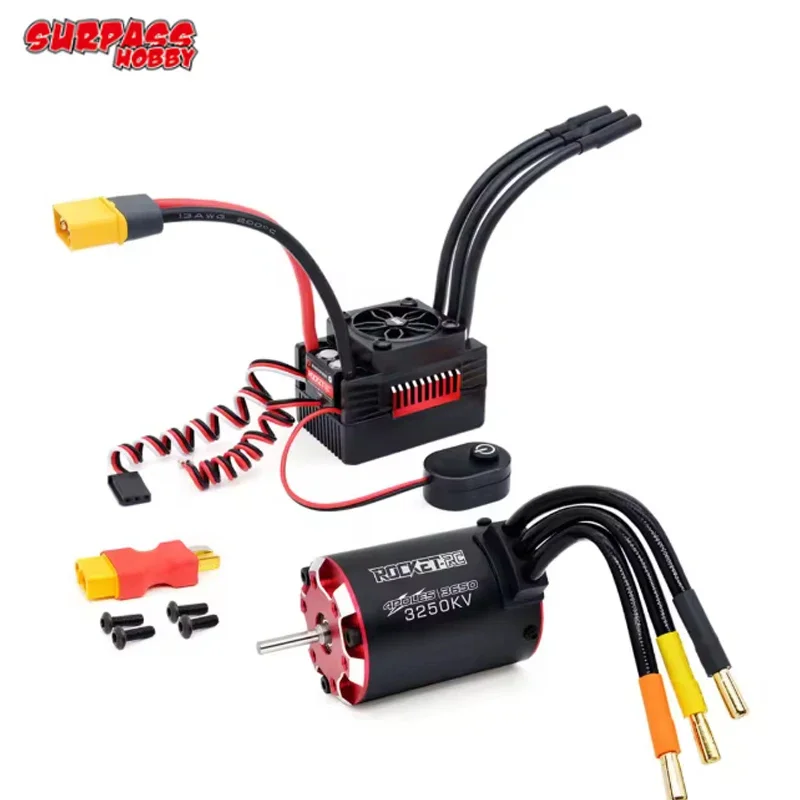 Фото SURPASS HOBBY ROCKET-V2 3660 3665 4 Poles Brushless Motor and 60A 90A ESC Combo For 1/8 1/10 Tamiya Traxxas RC Racing №2