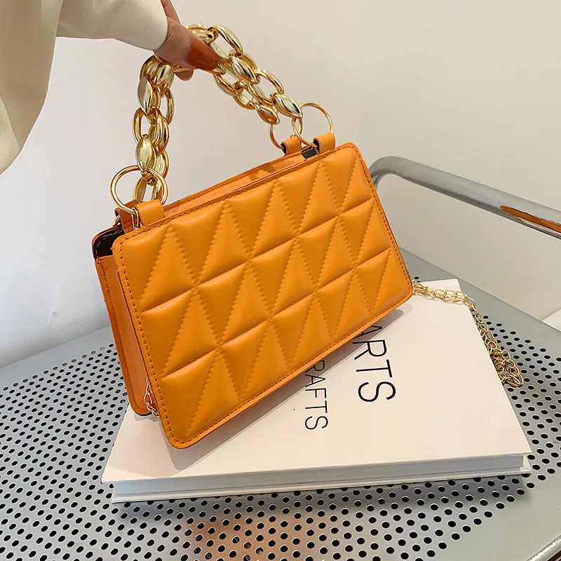 

Новые модные сумки через плечо с цепочкой для женщин, клетчатая квадратная женская сумка через плечо, женские кошельки