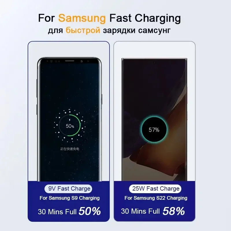 Супербыстрый зарядный USB-кабель для Samsung S22 S21 FE S23 4 шт.