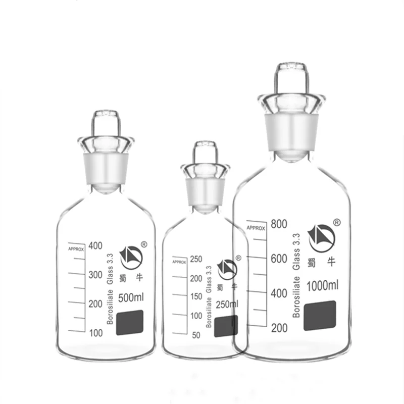 

1pcs/lot Lab 250ml 500ml 1000ml Glass Sewage Bottle Glass Dissolved Oxygen Bottle