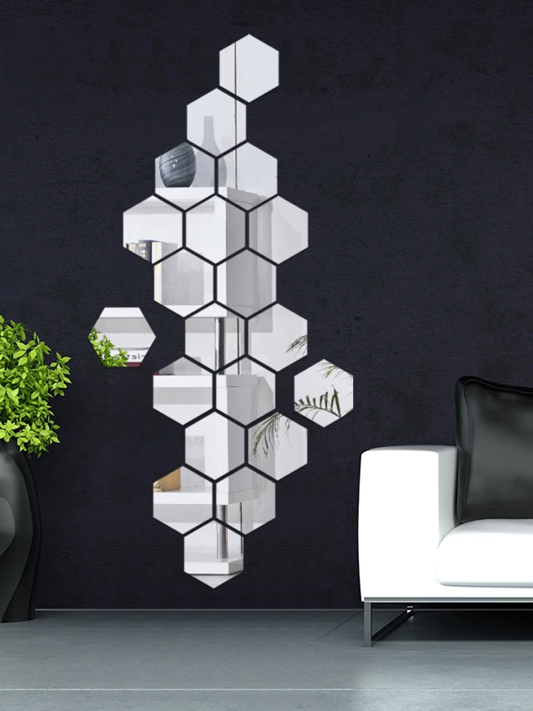 

Large Mirror Wall Stickers Decorative Bedroom Tile window Wallpaper Panoramic Home Decoration Autocollants Muraux Room Decor
