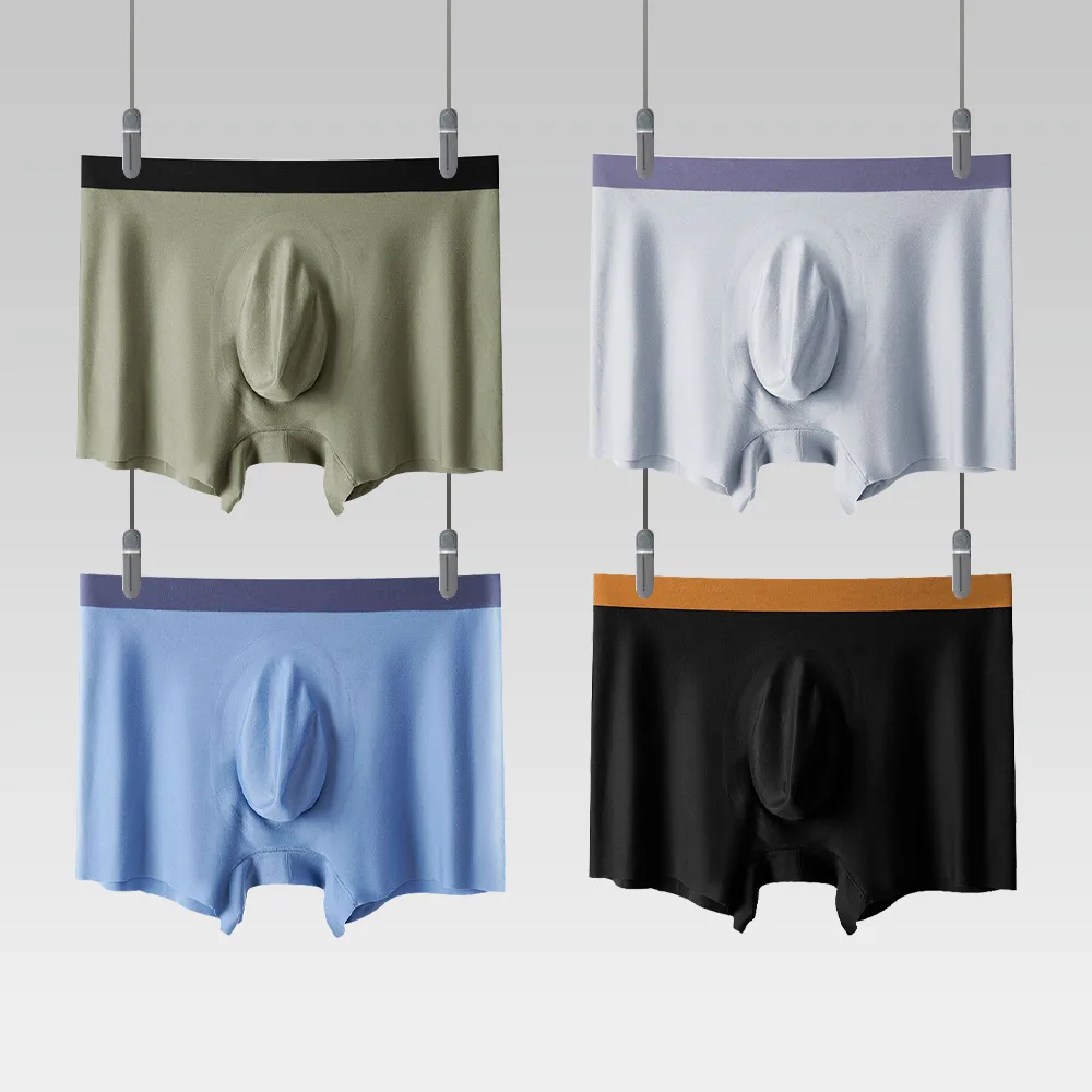 Imitation of modal large space 3D die convex sac non-trace breathable play high contrast color belt men's underwear