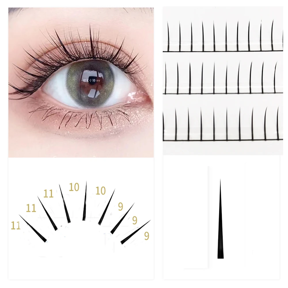 

3D Spikes Fairy Fan Eyelashes Soft Natural Individual Eyelash Extensions C D Crul Premade Volume Fans Cluster Lash Makeup Tools