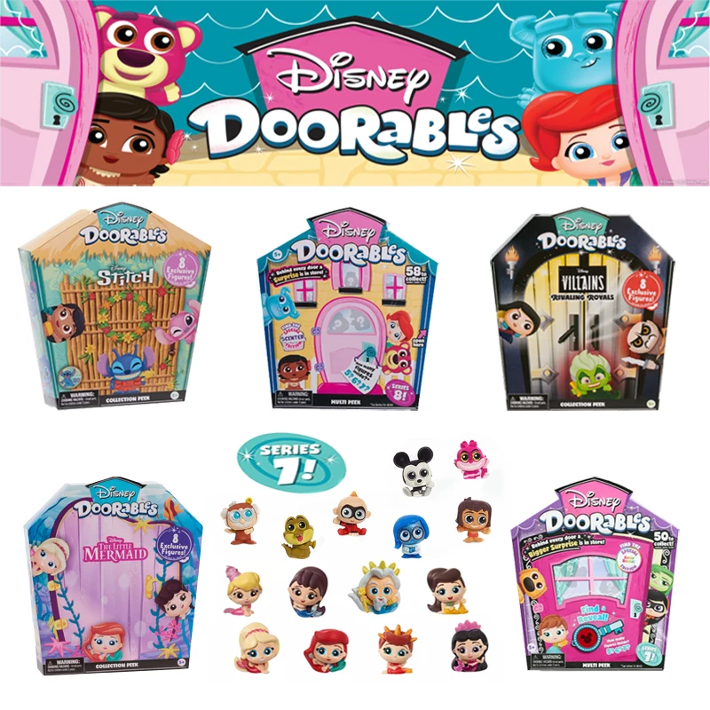 Disney Doorables, принцесса, Ститч, злодеи, фотоигрушка, серия с открытой дверью, экшн-фигурка, мультяшный классический персонаж, Oxeye, Мини-куклы