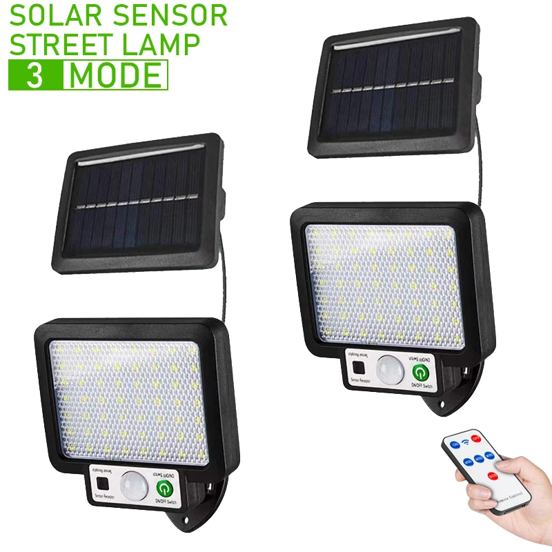 

Светодиодный уличный светильник на солнечной батарее, суперъяркий светильник с датчиком движения, садовая настенная лампа на солнечной ба...