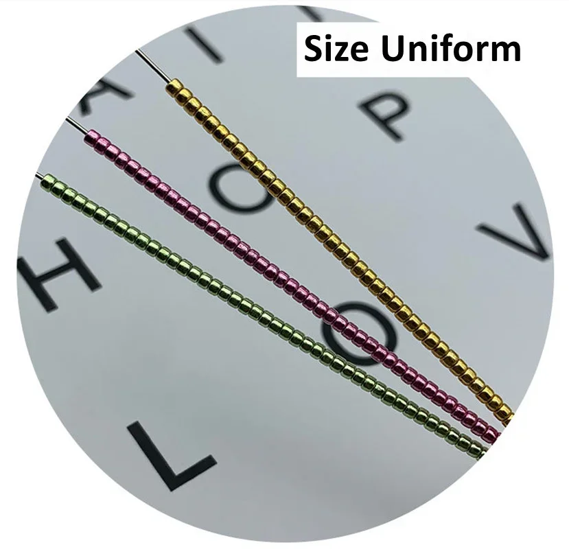 Бусины Из гальванизированного металла 33 цвета 2 мм