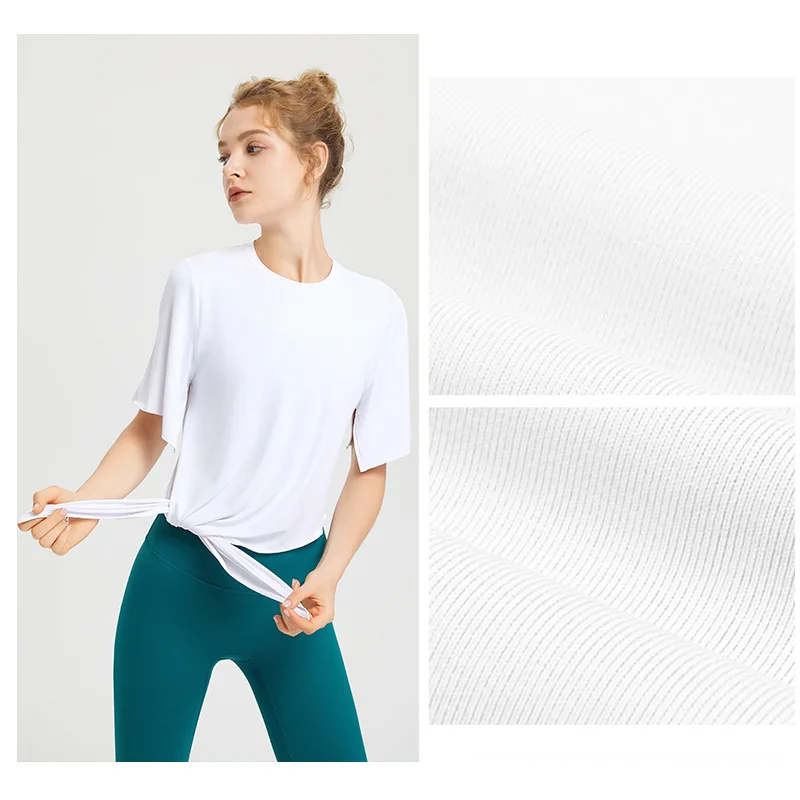 Stown Sportswear Oversize T-shirt Woman Sport Top for Fitness Aerobic Women's Tee Shirt Yoga Fitted Crop Top Workout Shirt