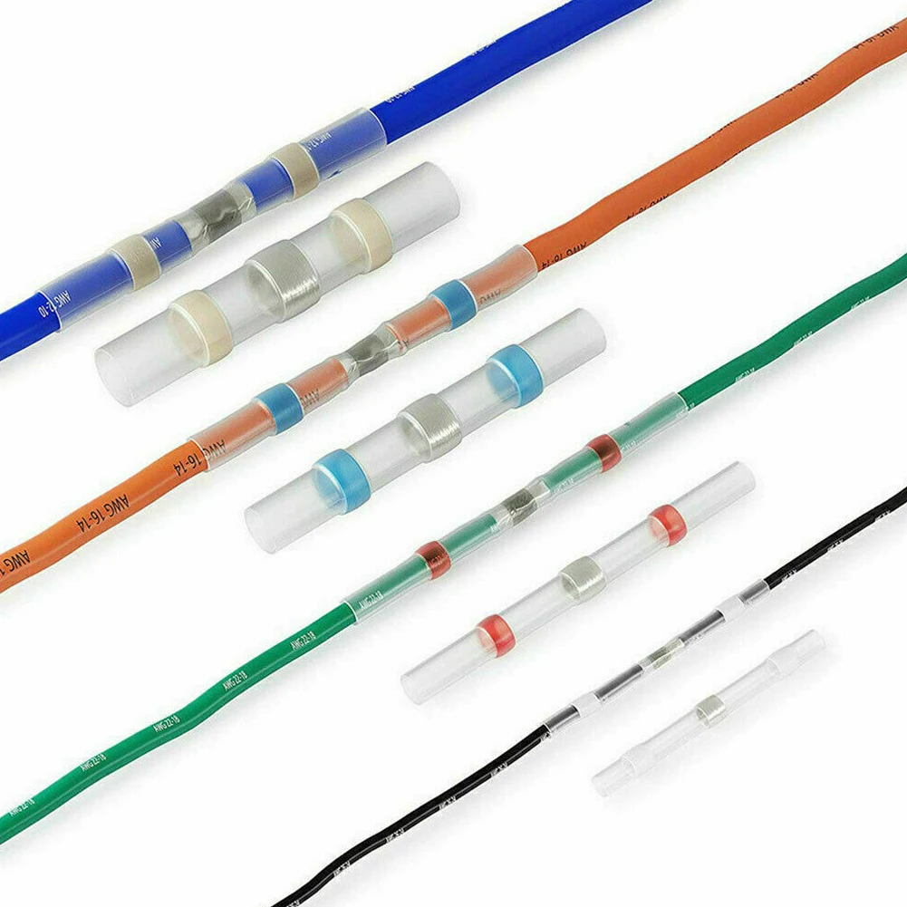 

250pcs Waterproof Solder Seal Sleeve Heat Shrink Butt Wire Connectors Terminals For Electronic Rail Marine Automotive