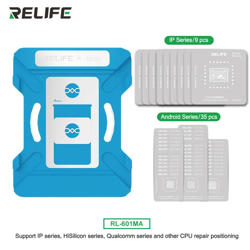 Трафаретная платформа RELIFE RL-601MA 9 в 1 для процессора, универсальная платформа для Android, iPhone, интегральная схема, жестяной шаблон для посадки