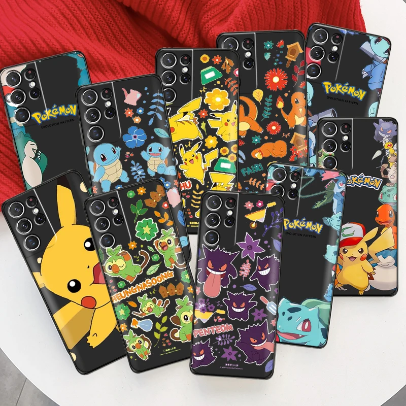 

Japan Pokemon Pikachu Phone Case For Samsung Galaxy S22 S21 S20 Ultra FE 5G S22 S10 10E S9 Plus Funda Back Coque Carcasa