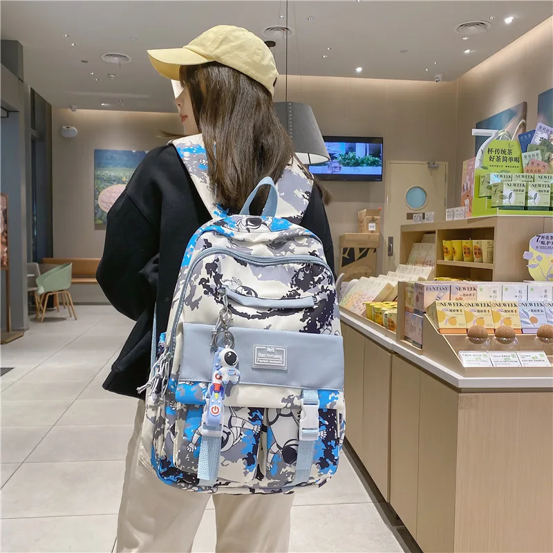 

New Male Women Travel Book Bag Female College Backpack Girl Boy Nylon School Bag Lady Men Laptop Student Packet Fashion Teenager
